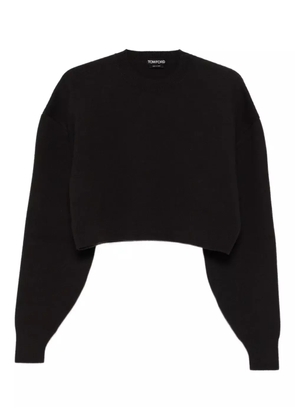 TOM FORD round-neck cropped sweatshirt - Brown