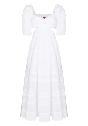 STAUD cut-out tiered midi dress - White