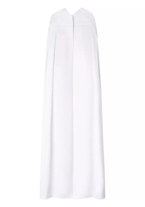 Genny high-waist palazzo trousers - White