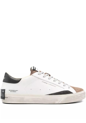 Crime London Distressed Downtown leather-suede sneakers - White