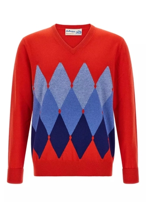 Ballantyne argyle jacquard cashmere sweater - Red