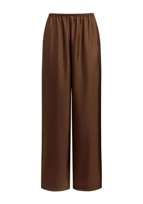 12 STOREEZ elastic-waist silk palazzo pants - Brown