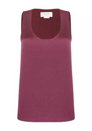 Genny scoop-neck side-split top - Red