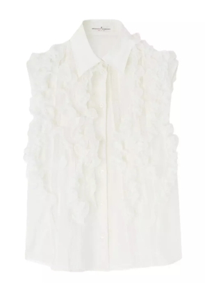 Ermanno Scervino ruffled sleeveless shirt - White