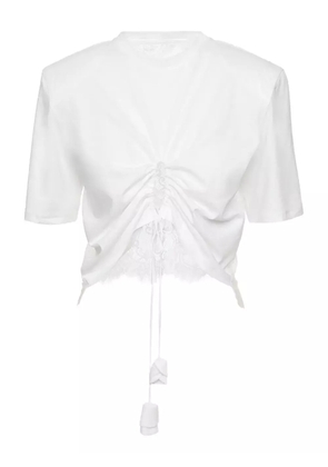 Ana Radu lace-trimmed cinched top - White