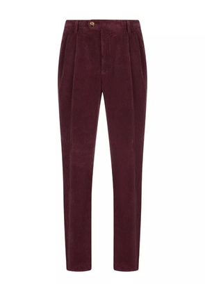 Brunello Cucinelli pleated-front corduroy trousers - Red