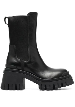 Premiata block-heel leather boots - Black