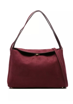 Themoirè flap-detail shoulder bag - Red