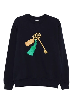 Drôle De Monsieur embroidered long-sleeve sweatshirt - Blue