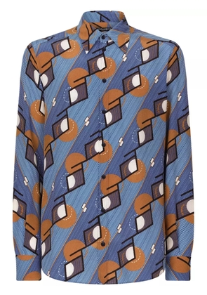 Dolce & Gabbana geometric-print silk shirt - Blue