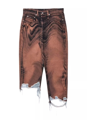 CamperLab distressed denim asymmetric skirt - Brown