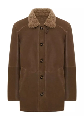 BIGARDINI shearling-collar leather jacket - Brown