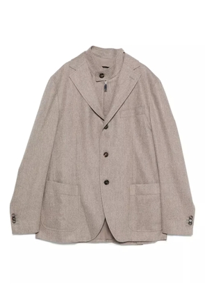 Incotex high-neck buttoned blazer - Grey