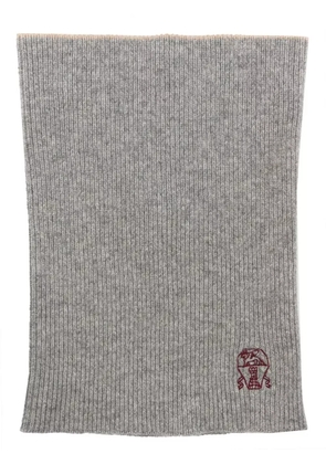 Brunello Cucinelli embroidered cashmere neck warmer - Grey