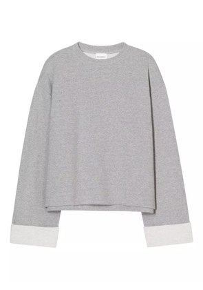 Closed turn-up long-sleeve sweatshirt - Grey