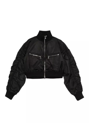 PINKO zip-front crop bomber jacket - Black