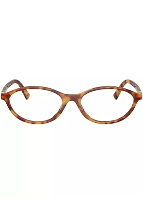 Miu Miu Eyewear tortoiseshell oval-frame glasses - Brown