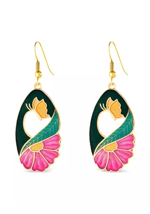 Susan Caplan Vintage 1980s floral-embellishment earrings - Gold