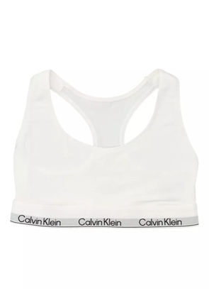 Calvin Klein racerback logo bralette - White