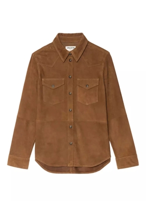Zadig&Voltaire suede button-down shirt - Brown