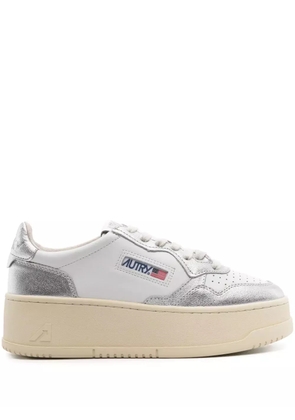 Autry Medalist platform leather sneakers - White