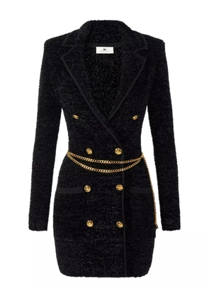 Elisabetta Franchi bouclé chain-belt mini dress - Black