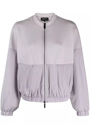 Emporio Armani scuba-jersey panelled bomber jacket - Purple