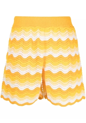 Casablanca scalloped-knit shorts - Yellow