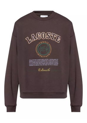 Lacoste Heritage-embroidered fleece sweatshirt - Brown