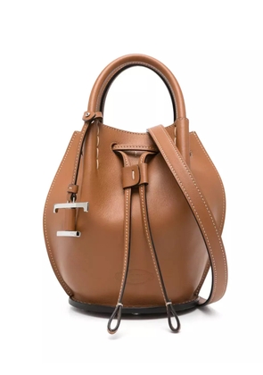 Tod's logo-charm bucket bag - Brown