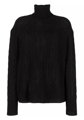 ETRO cable-knit roll-neck jumper - Black