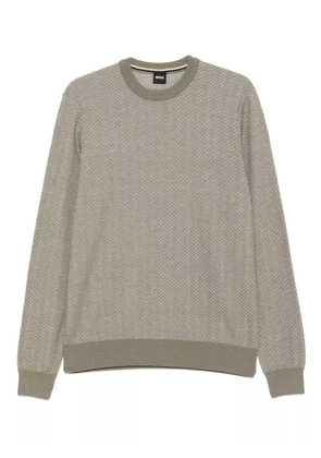BOSS herringbone-pattern sweater - Brown