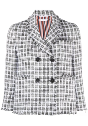 Thom Browne double-breasted tweed jacket - Grey