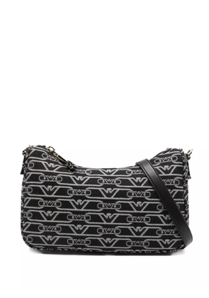Emporio Armani logo-monogram cross body bag - Black