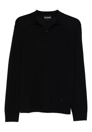 Emporio Armani polo-neck long-sleeve sweater - Black