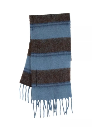 SAMSOE SAMSOE striped fringed scarf - Blue