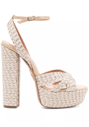 Aquazzura 150mm braided sandals - Neutrals