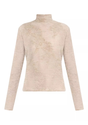 GANNI high-neck button sweater - Neutrals