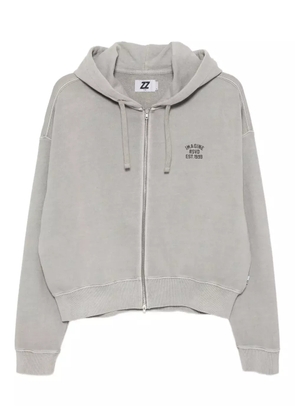 izzue logo-embroidered hoodie - Grey