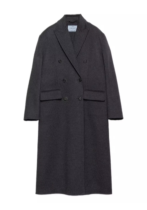 Prada double-breasted double cashwool coat - Grey
