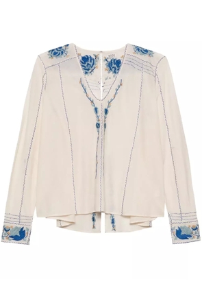 BODE Cornflower embroidered blouse - Neutrals