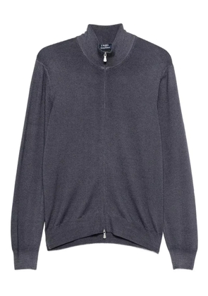 Barba high-neck zip-up sweater - Grey