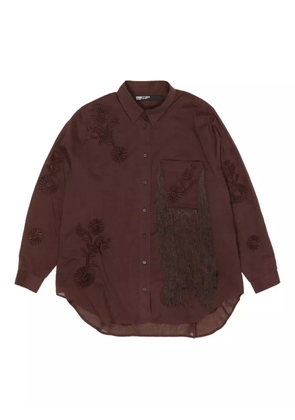 Bimba y Lola embroidered fringe shirt - Brown