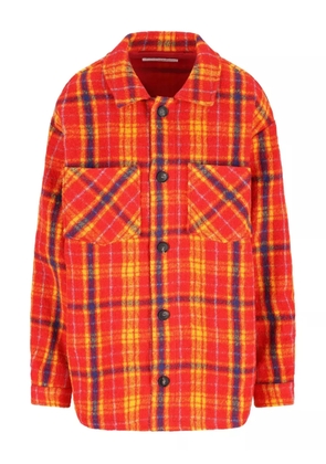 Giada Benincasa checked wool shirt jacket - Orange