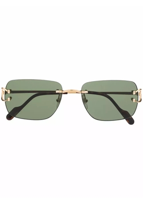 Cartier Eyewear rectangle-frame sunglasses - Gold