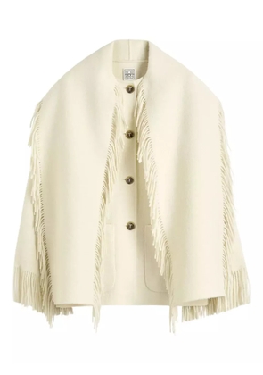 TOTEME fringed-edges wool jacket - Neutrals