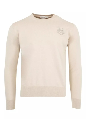 Moncler logo-patch crew-neck sweater - Neutrals