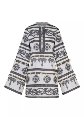 Johanna Ortiz Temple embroidered-tassels tunic - Neutrals