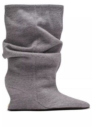Balmain 75mm slouchy wedge ankle boots - Grey