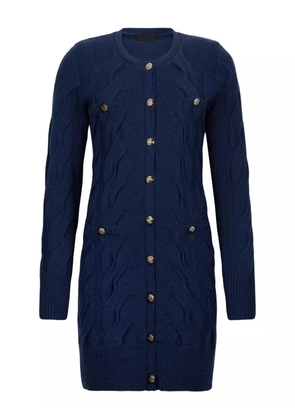 LIU JO cable-knit buttoned dress - Blue